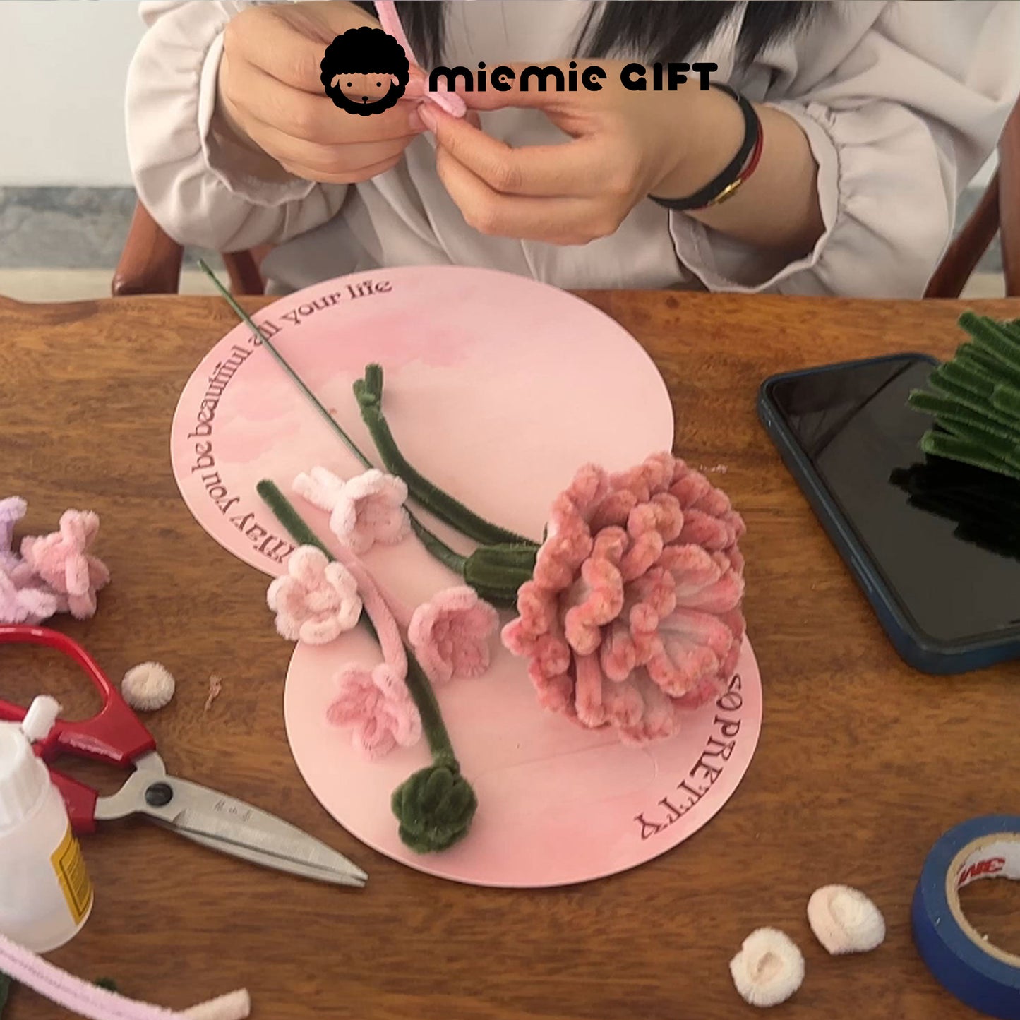Kit de bricolage pour bouquet de fleurs avec cure-pipes