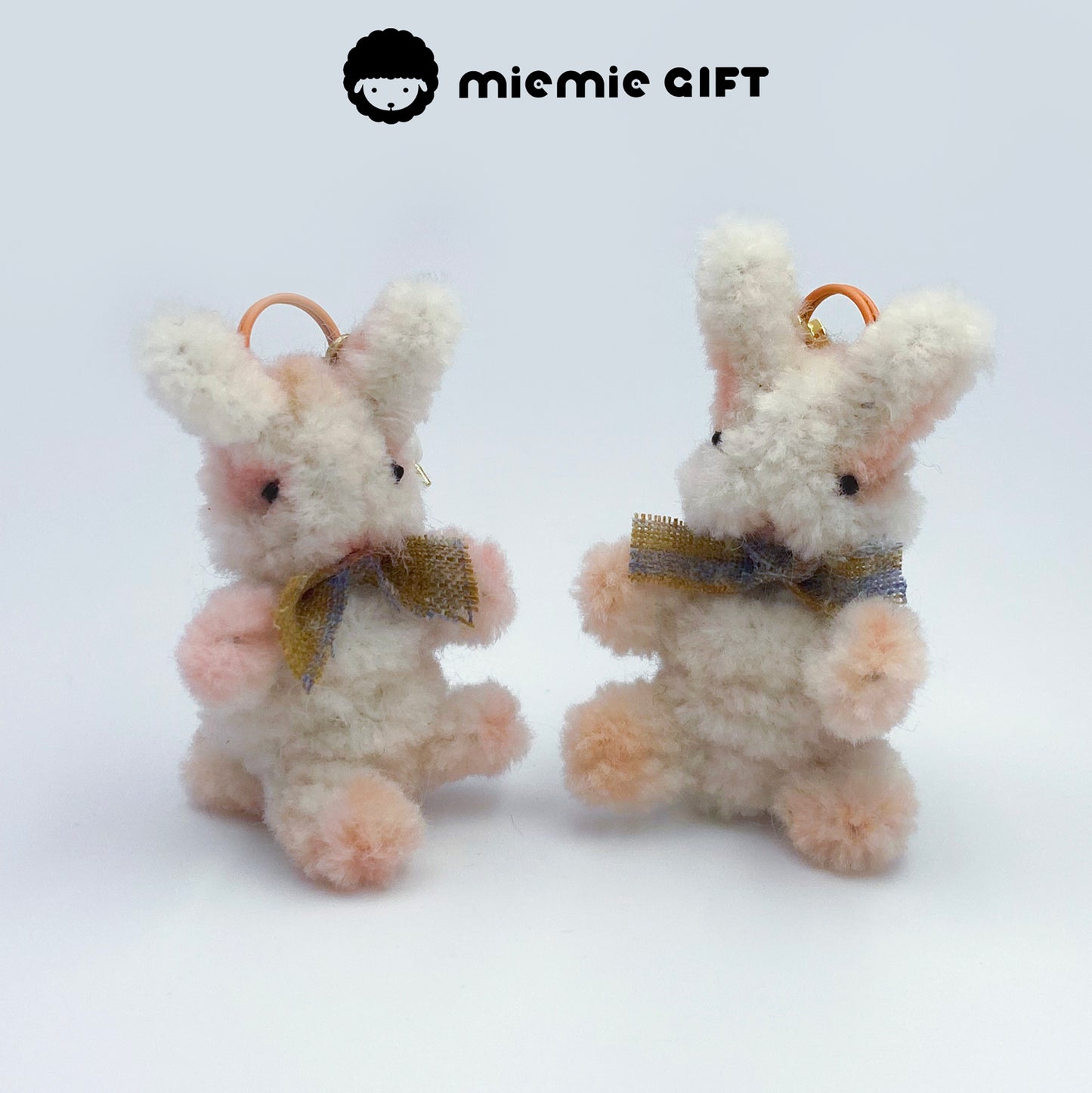 Cute Easter Bunny Earrings in White: White wool pipe cleaner bunny earrings, handmade with care. These high-density earrings are a delightful addition to your Easter accessories
