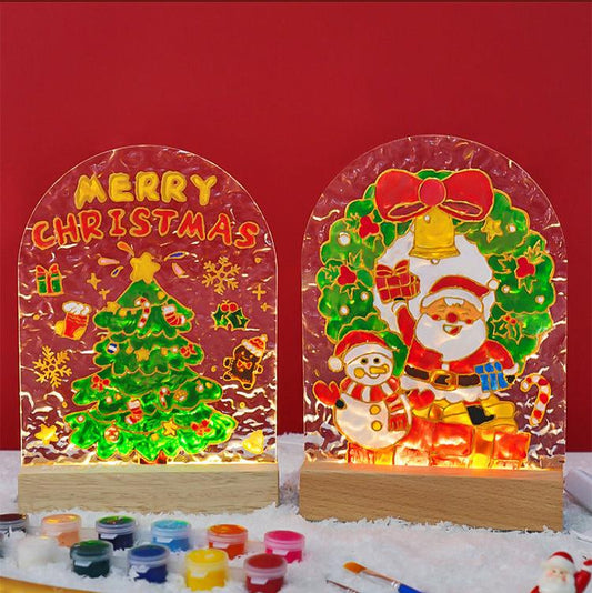 Become creative this holiday season with our Christmas DIY Acrylic Glass Painting with Light Board kit! Perfect for all ages, this vibrant painting set allows you to design stunning glass art illuminated by a built-in LED light board, transforming your creations into festive masterpieces. Get ready to bring joy and sparkle to your home decor with personalized holiday designs that will brighten any celebration!