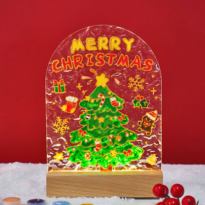Become creative this holiday season with our Christmas DIY Acrylic Glass Painting with Light Board kit! Perfect for all ages, this vibrant painting set allows you to design stunning glass art illuminated by a built-in LED light board, transforming your creations into festive masterpieces. Get ready to bring joy and sparkle to your home decor with personalized holiday designs that will brighten any celebration!