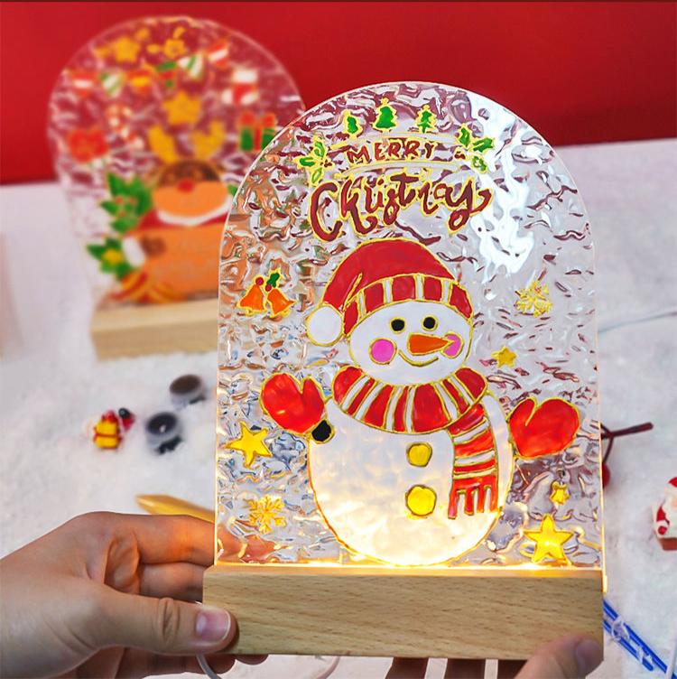 Become creative this holiday season with our Christmas DIY Acrylic Glass Painting with Light Board kit! Perfect for all ages, this vibrant painting set allows you to design stunning glass art illuminated by a built-in LED light board, transforming your creations into festive masterpieces. Get ready to bring joy and sparkle to your home decor with personalized holiday designs that will brighten any celebration!