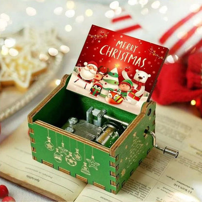 Experience the enchanting charm of our Christmas Wooden Rotating Hand-Crank Music Box, beautifully crafted to evoke nostalgia and warmth during the holiday season. Featuring a delightful design with intricate carvings and a mesmerizing rotating scene, this octave box plays a classic festive tune with a simple turn of the hand crank. Perfect as a unique gift or a festive decor piece, it will undoubtedly bring joy and a touch of magic to your Christmas celebrations.