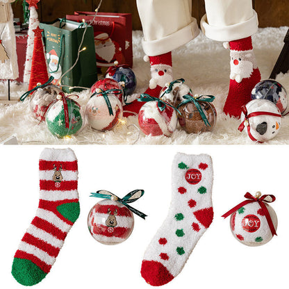 Cozy Christmas Socks in Ornament Ball – Perfect Holiday Gift