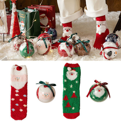 Cozy Christmas Socks in Ornament Ball – Perfect Holiday Gift