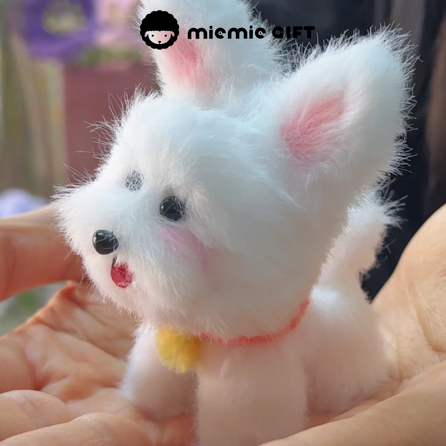 Soft and Cuddly Dog Plushie with a Yellow Ball by MieMie Gift

