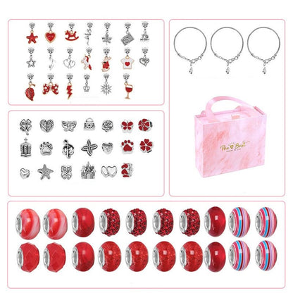 Unleash your child's creativity with our Children DIY Bracelet Pendant Beading Accessories! This delightful jewelry-making kit features colorful crystal beads and charming pendants, perfect for crafting unique bracelets that reflect their personal style. Ideal as a gift for birthdays or special occasions, it encourages imaginative play while developing fine motor skills and artistic expression.

Package include: 1 gift box, 3 bracelets, 20 pendants, 20 accessories, 20 colorful pearls