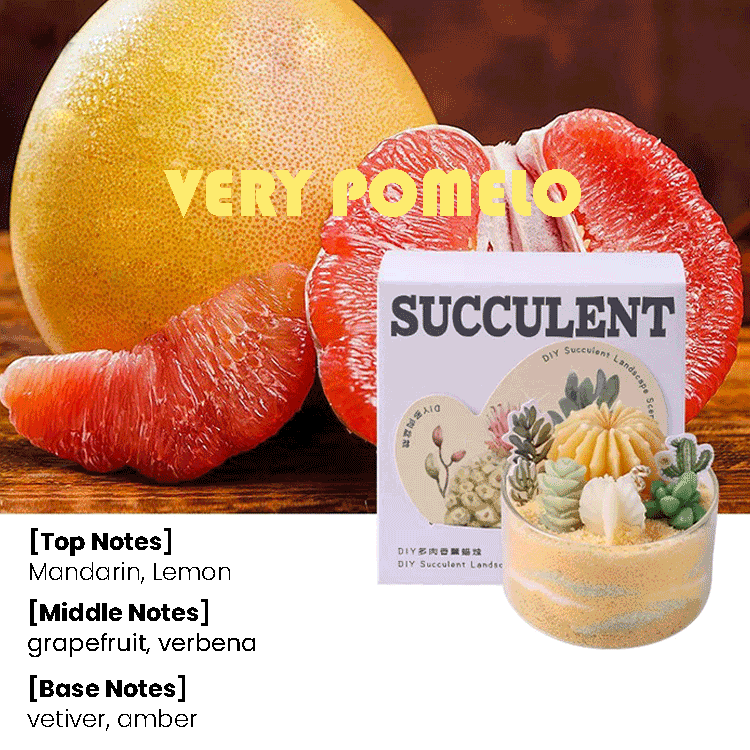 miemei gift pomelo Aromatherapy candle with yellow and green sand and delicate wax flower designs beginner-friendly candle-making